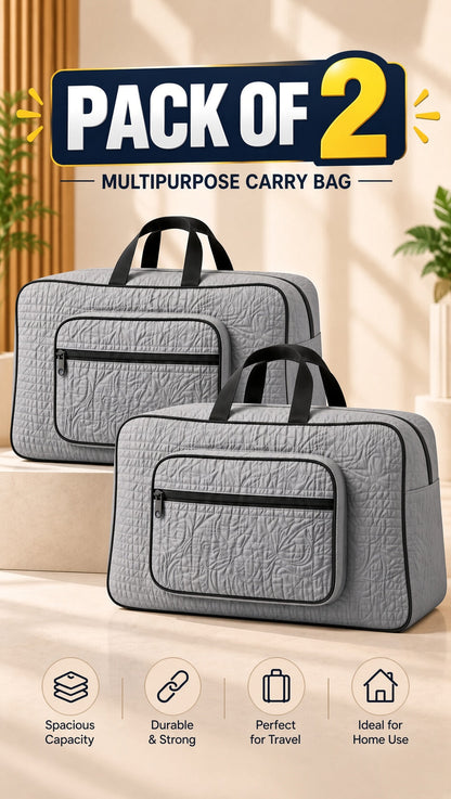 Signature Carry Ease Quilted Bag - Storage & Travelling Bag [Light Gray]