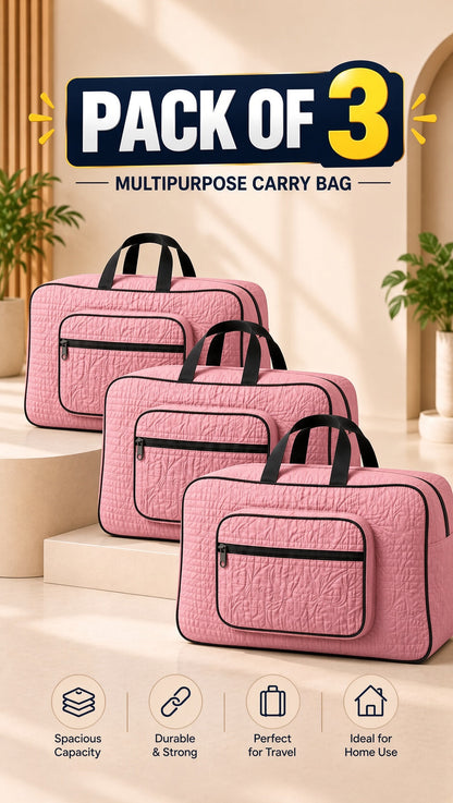 Signature Carry Ease Quilted Bag - Storage & Travelling Bag [Light Pink]