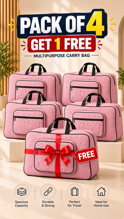 Signature Carry Ease Quilted Bag - Storage & Travelling Bag [Light Pink]