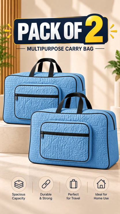 Signature Carry Ease Quilted Bag - Storage & Travelling Bag [Sky Blue]