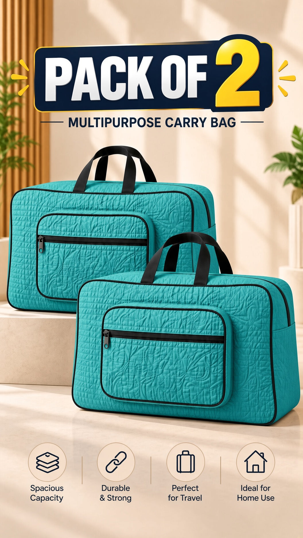 Signature Carry Ease Quilted Bag - Storage & Travelling Bag [Zinc]