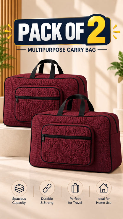 Signature Carry Ease Quilted Bag - Storage & Travelling Bag [Red]