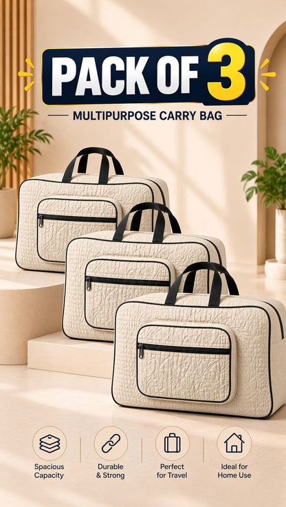 Signature Carry Ease Quilted Bag - Storage & Travelling Bag [White]