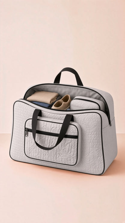 Signature Carry Ease Quilted Bag - Storage & Travelling Bag [Light Gray]
