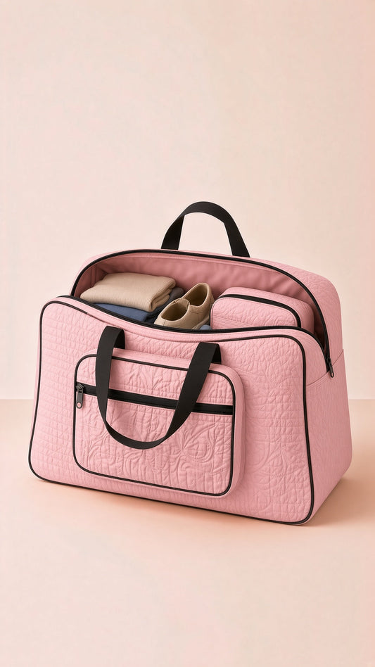 Signature Carry Ease Quilted Bag - Storage & Travelling Bag [Light Pink]
