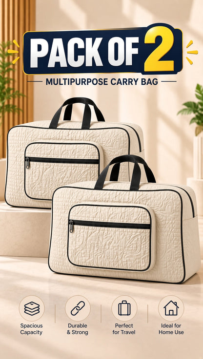 Signature Carry Ease Quilted Bag - Storage & Travelling Bag [White]