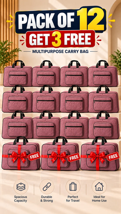 Signature Carry Ease Quilted Bag - Storage & Travelling Bag (Dark Pink)