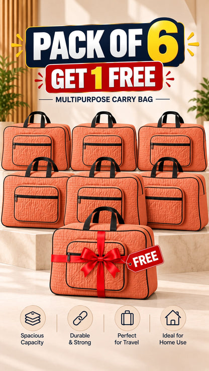 Signature Carry Ease Quilted Bag - Storage & Travelling Bag [Orange]